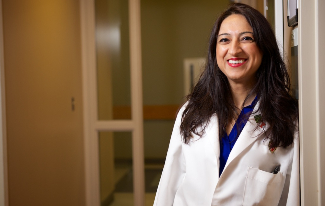 Dr. Nasia Safdar in her laboratory